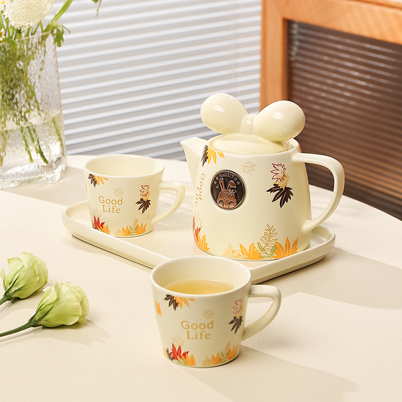 陶瓷泡茶壶高颜值一壶两杯