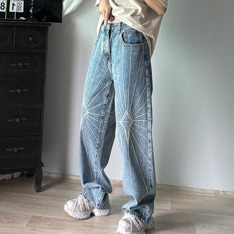 美式高街潮牌牛仔裤男款春秋新款