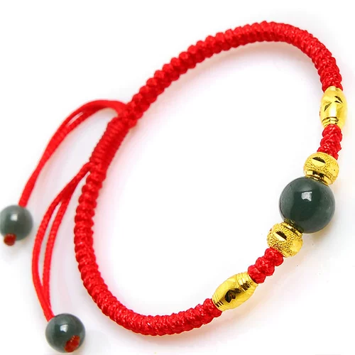 Браслет из красной нити, оберег на день рождения, браслет с одной бусиной подходит для мужчин и женщин