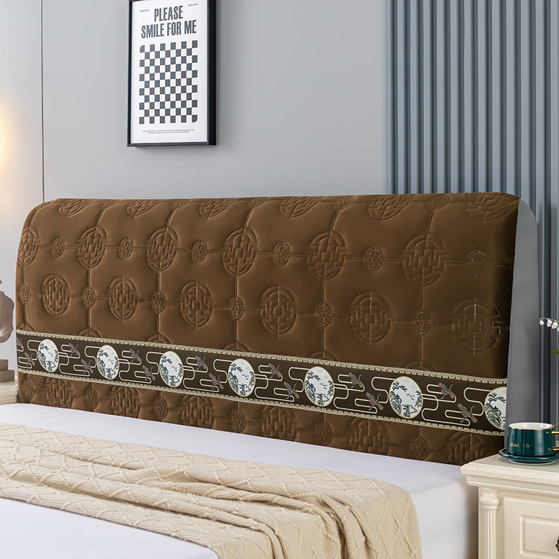 新中式床头套罩加厚软包皮木床头罩防尘罩全包通用粉色保护套新款,居家布艺,床头罩,淘宝优惠券,粉丝福利购,淘宝优惠卷