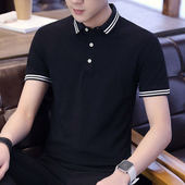 全棉有领上衣男衫 夏季 潮土 T恤丅带领子秋装 微领男装 全棉男士 短袖