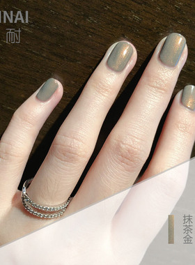 甲油胶2023新色流行健康持久灰绿色珠光渐变闪粉抹茶金芭比指甲胶