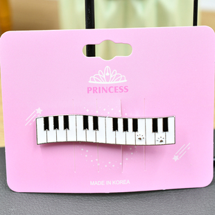 黑白琴键发夹高音谱号八分音符发饰钢琴键盘女生学生吉他饰品发卡