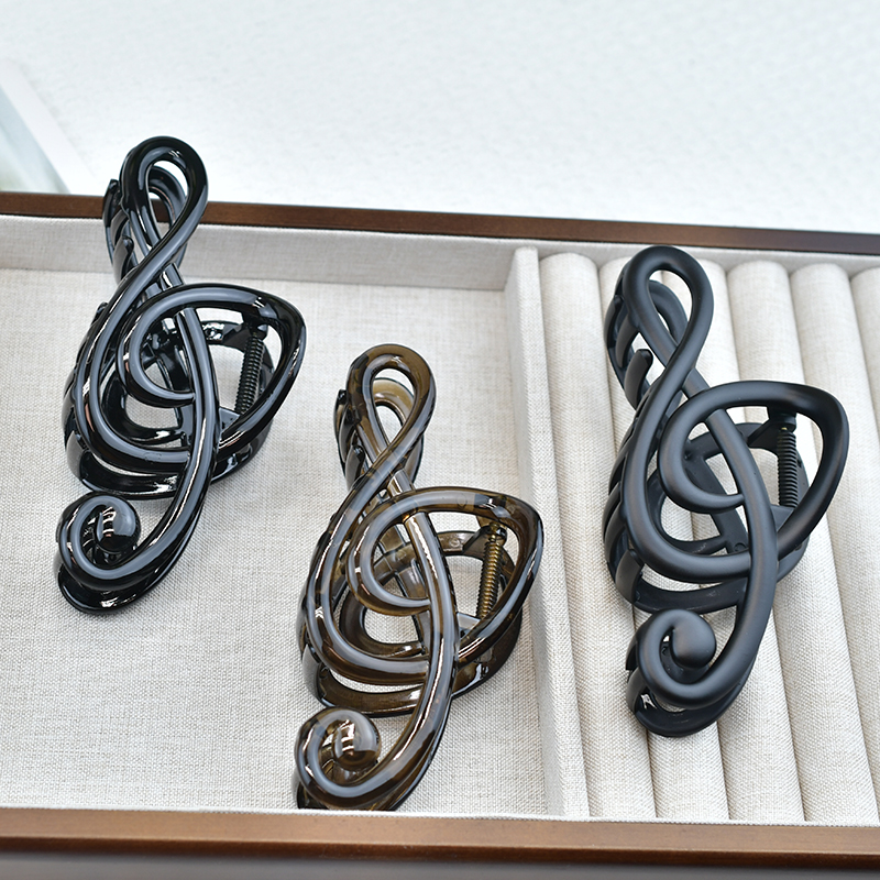 创意音乐发饰高音谱号鲨鱼夹发圈