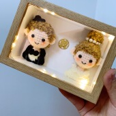 手工创意礼物送新郎新娘朋友闺蜜发小结婚订婚礼物摆件成品玩偶