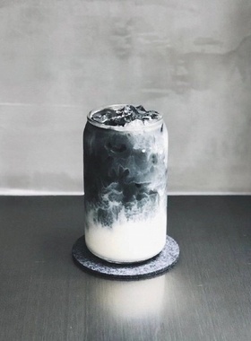 ins风易拉罐可乐杯冰翠咖啡杯沙冰杯高颜值饮料杯大容量玻璃杯