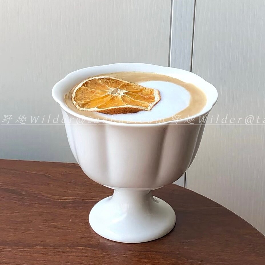 白瓷花瓣纹咖啡杯拉花拿铁杯