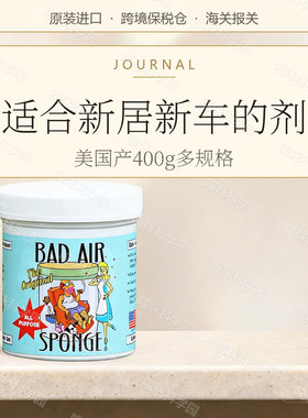 美国BadAir Sponge甲醛装修汽车异味空气净化剂400g  多规格
