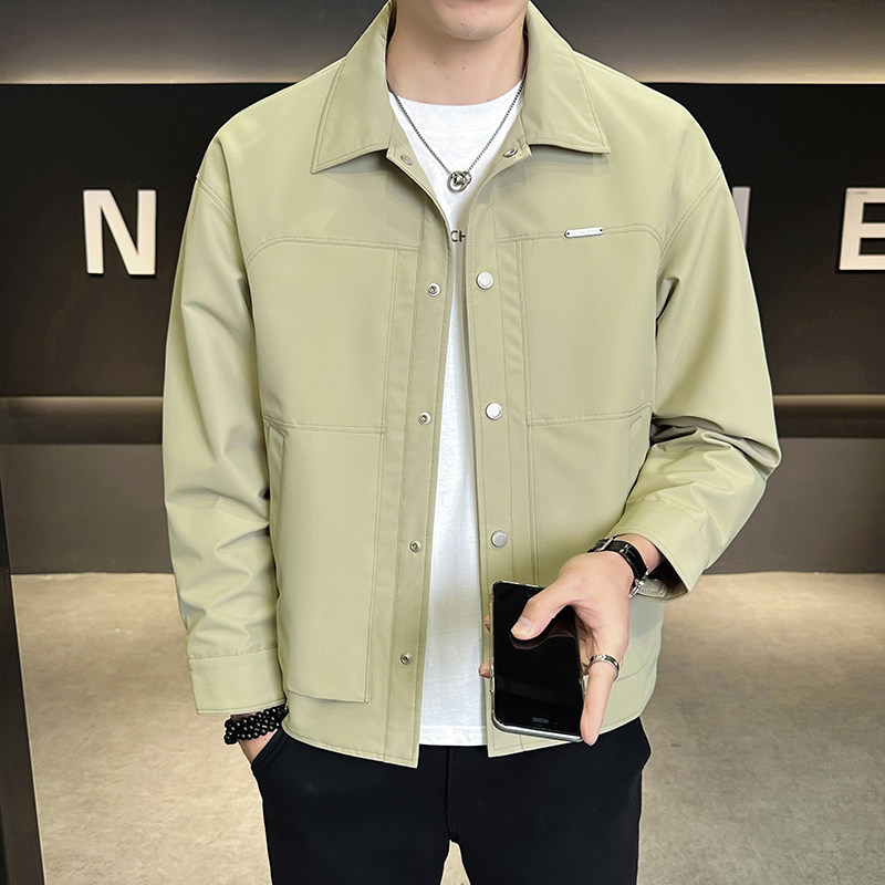 啄木鸟外套男士春秋季2026新款工装衬衫翻领男款夹克春装上衣薄款