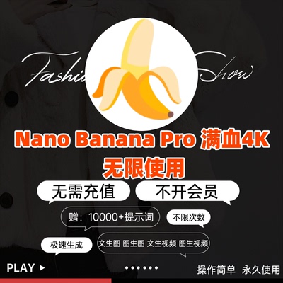 Nano Banana Pro无限4K8K出图即梦海螺viduai不限量文生图生视频