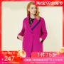 JUZUI / áo khoác len nữ chợ cửa hàng mùa đông mới mỏng quyến rũ màu tím áo len dài nữ - Accentuated eo áo vest dạ nữ ngắn