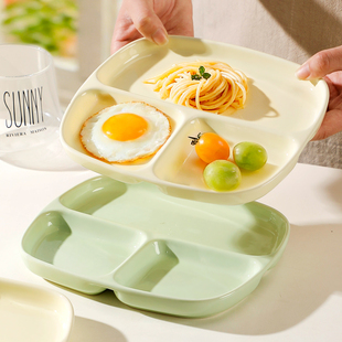 9块9陶瓷分格餐盘211减脂定量盘大人减肥专用儿童早餐盘子家用