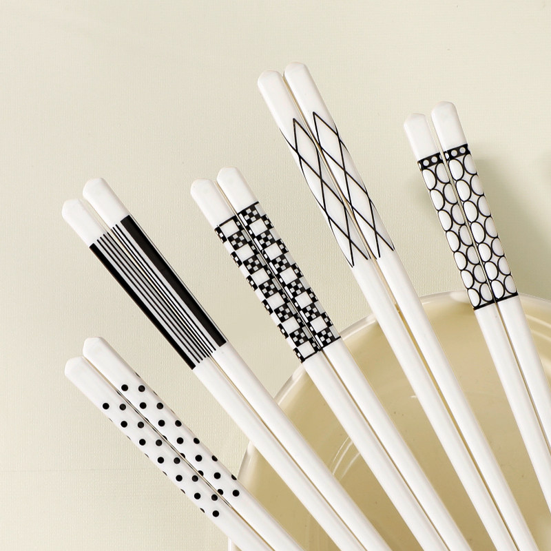 陶瓷筷子5双装盒装筷子创意赫本风防滑耐高温高颜值分食一人一筷,餐饮具,筷子,淘宝优惠券,粉丝福利购,淘宝优惠卷