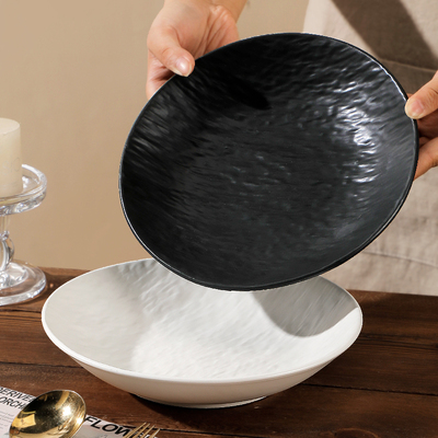 8英寸岩石纹陶瓷盘子西餐盘子