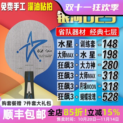 银河U2S7层纯木乒乓球拍轻便