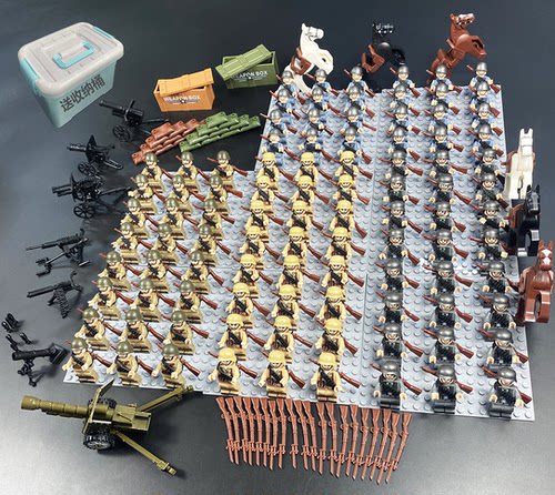拼装积木军事人偶小积木玩具男孩