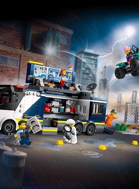 中国积木城市系列60418警用指挥车警察总部男孩拼装儿童模型玩具9