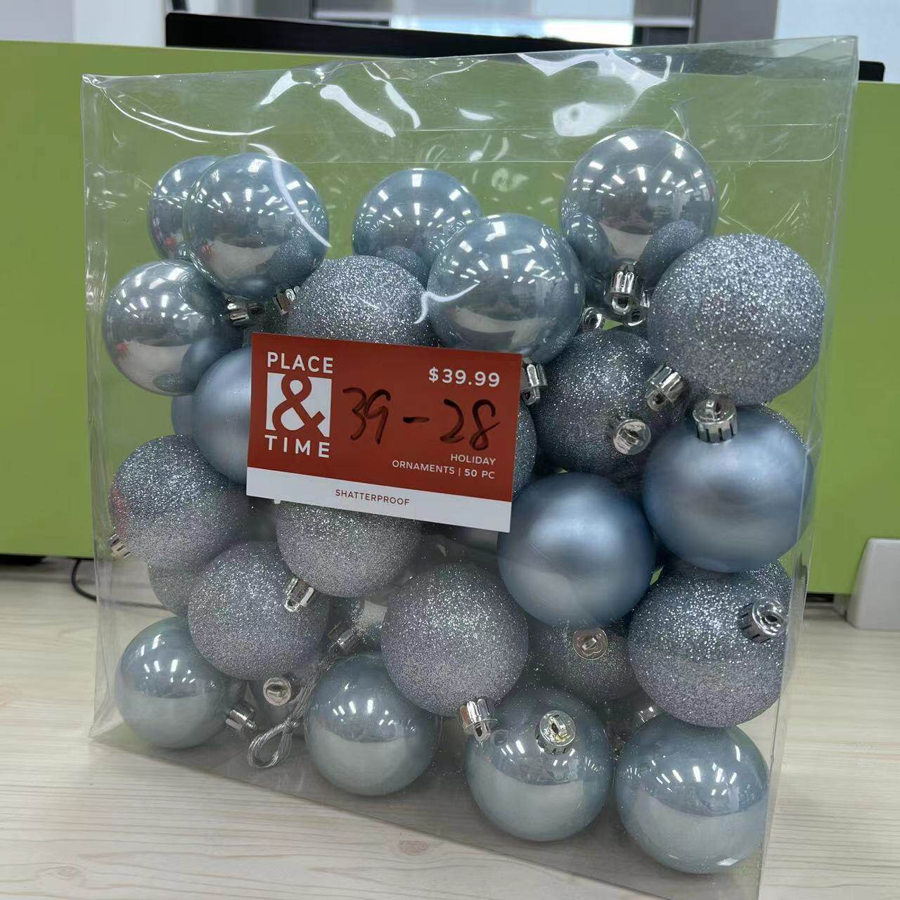 圣诞装饰品圣诞树挂饰多尺寸蓝色组合圣诞球清仓样板球低价甩卖