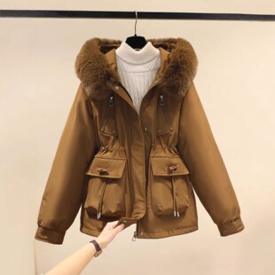 派克服女2025新款冬季加绒棉衣外套小个子短款羽绒棉服收腰厚棉袄