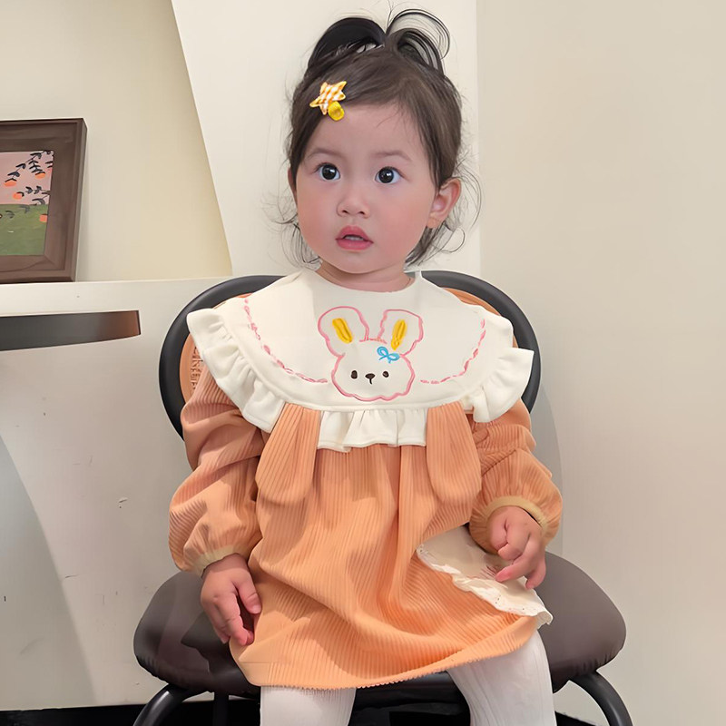 女童灯芯绒罩衣防水反穿衣婴幼儿宝宝吃饭防脏围兜外穿护衣裙洋气,童装/婴儿装/亲子装,反穿衣/罩衣,淘宝优惠券,粉丝福利购,淘宝优惠卷