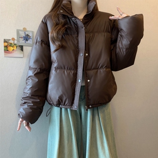 加厚立领羽绒棉服女冬季大码胖妹妹显瘦短款棉衣外套保暖棉袄上衣