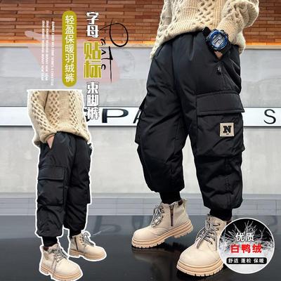 男童工装羽绒裤冬季加厚保暖