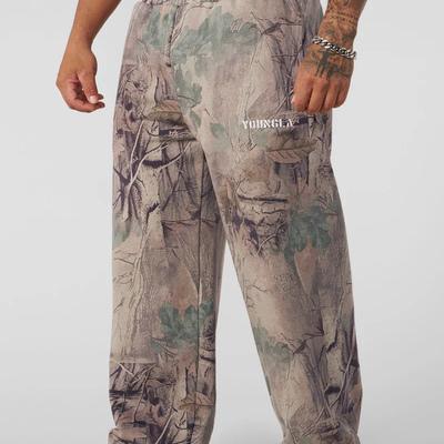 宽松健身长裤印花美式潮牌运动