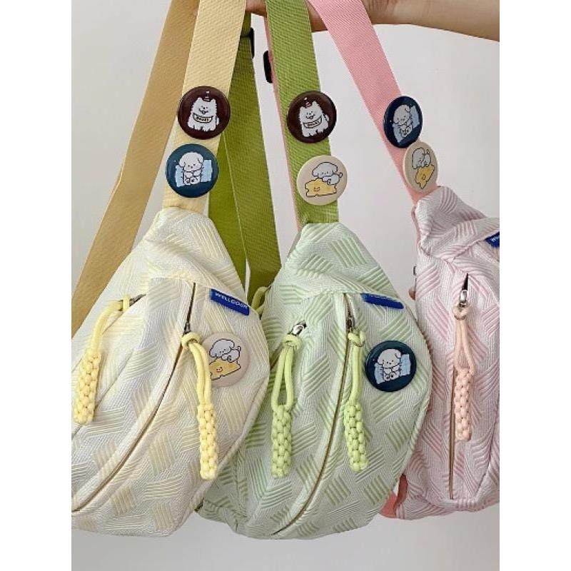 蝶时舞马卡龙胸包送勋章男女士ins小清新森系斜挎包小众学生百搭,箱包皮具/热销女包/男包,胸包,淘宝优惠券,粉丝福利购,淘宝优惠卷