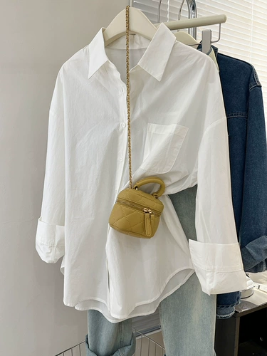 Синяя осенняя рубашка