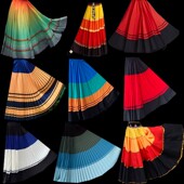 彝族舞蹈服大山索玛花火把节阿杰鲁姑娘 红裙盛装 百褶练习裙子