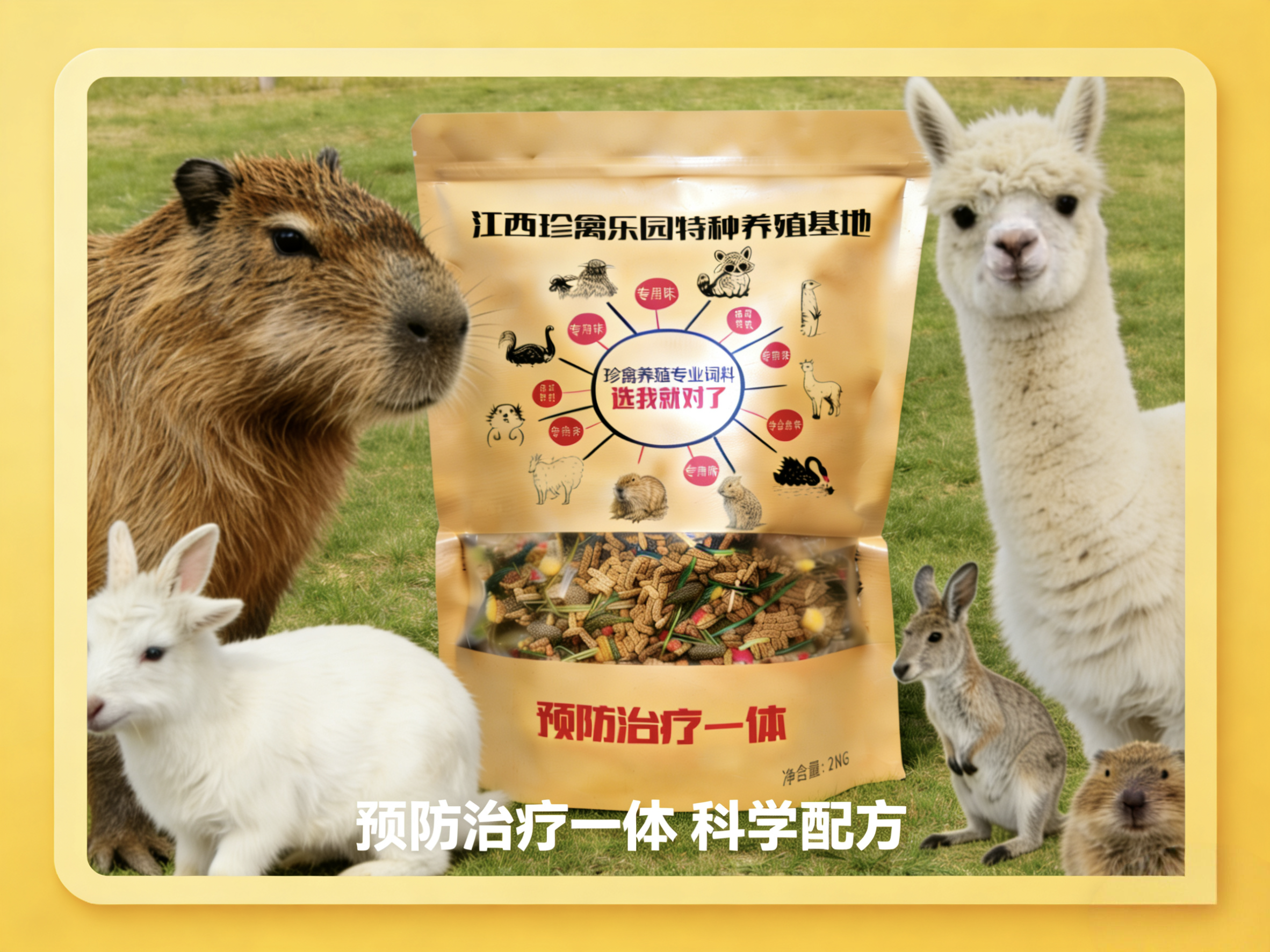 提摩西高纤维防胀气 土拨鼠宠物羊驼矮马水豚通用膨化颗粒饲料