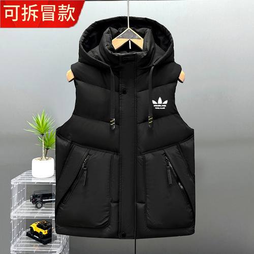 羽绒棉马甲男女冬季坎肩韩版潮流加厚保暖背心青少年连帽马夹外套