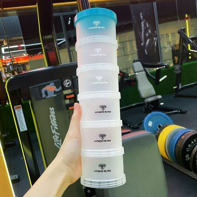 魔法黑钻蛋白粉粉盒健身便携式储存大容量补剂漏斗分装盒胶囊药盒