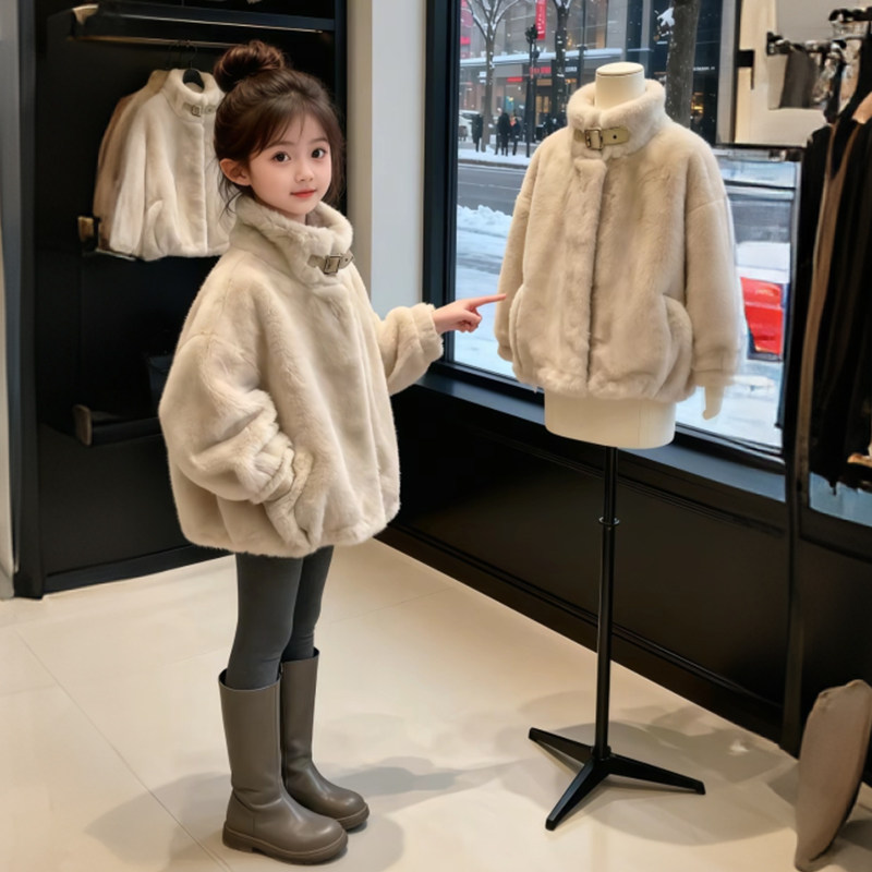 女童仿皮草外套冬季立领加厚保暖毛毛衣2025新款女孩洋气百搭上衣,童装/婴儿装/亲子装,皮草/仿皮草,淘宝优惠券,粉丝福利购,淘宝优惠卷