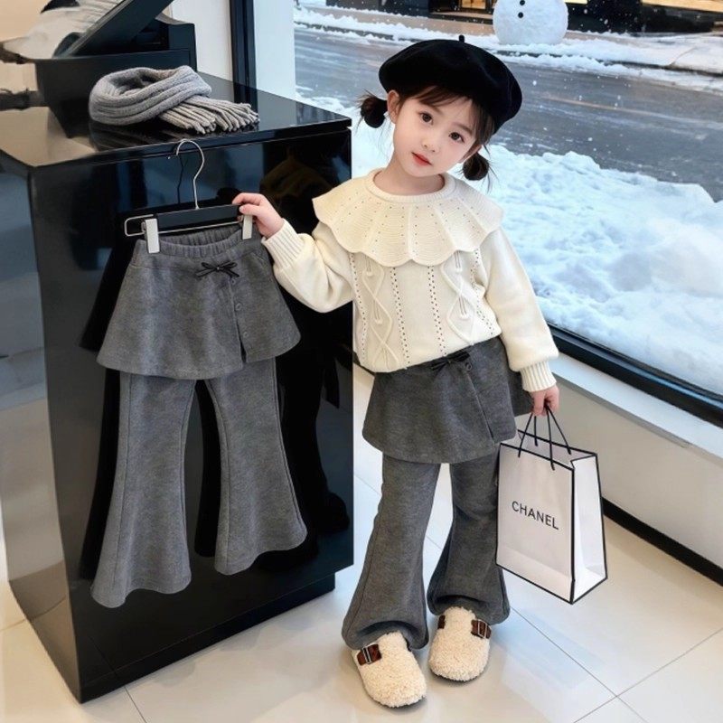 女童加绒裤子2025冬季新款女孩洋气屁帘喇叭裤女宝宝休闲百搭裙裤,童装/婴儿装/亲子装,裤子,淘宝优惠券,粉丝福利购,淘宝优惠卷
