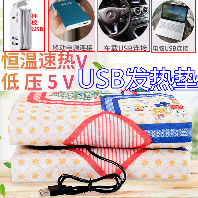 户外便携式低压电USB发热垫电热毯子电褥子充电宝移动电源36V5伏