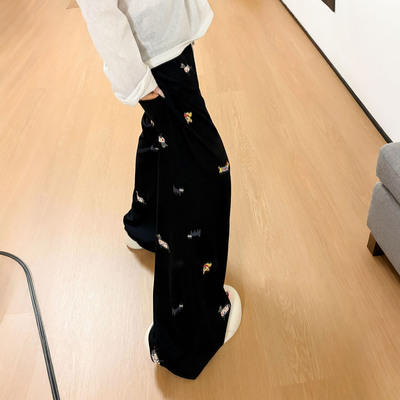 腊肠小狗遛弯裤轻薄女夏季慵懒风冰丝凉感居家睡裤外穿宽松凉凉裤