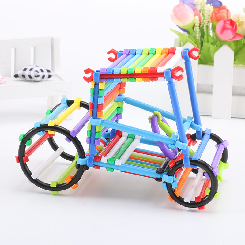 儿童聪明魔术棒塑料积木2-4-6岁5女孩男孩益智力开发拼装拼插玩具