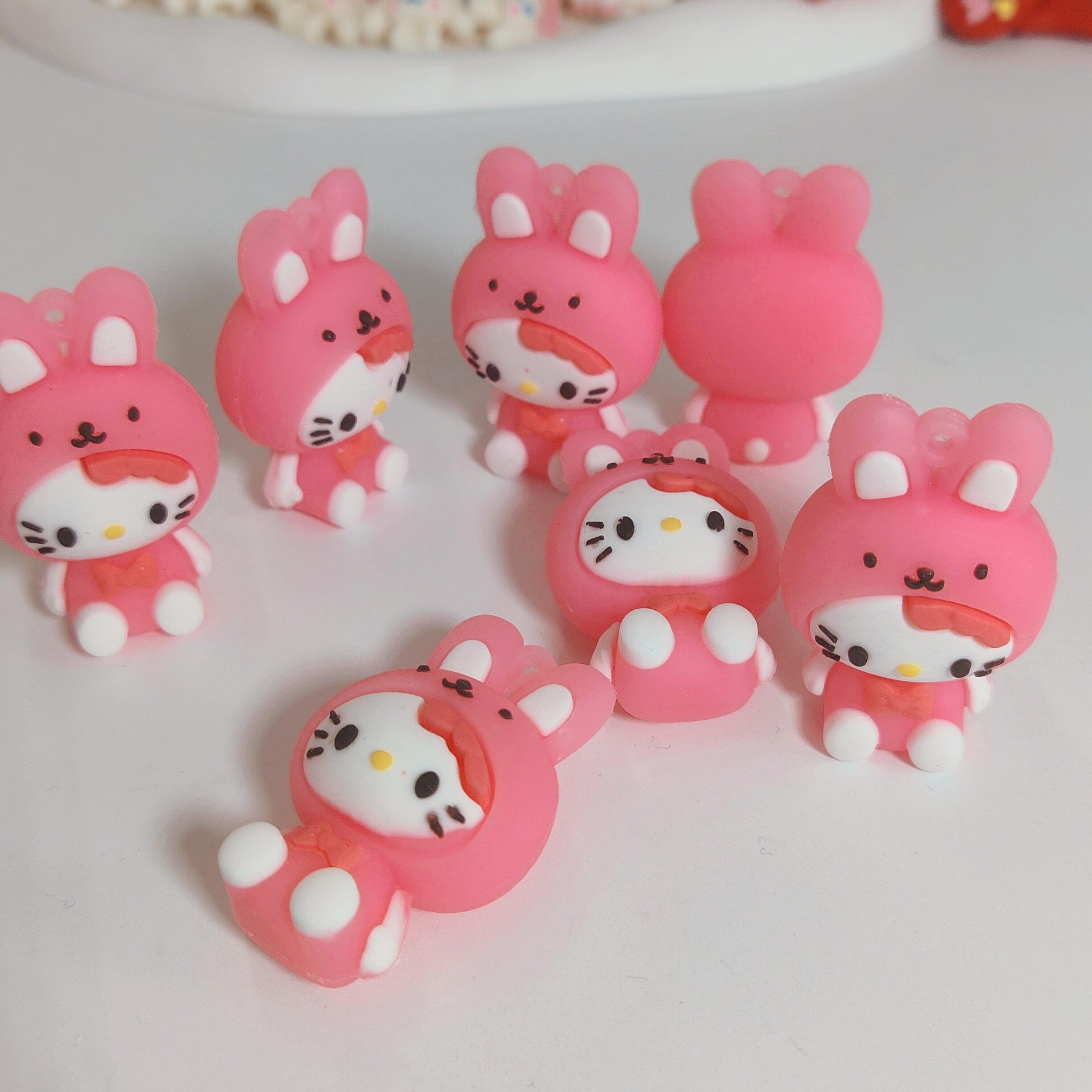 粉色hellokitty立体公仔玩偶小摆件钥匙扣包挂件diy配件挂饰kt猫图片