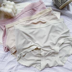 莱赛尔环保料纯色底裤女中腰