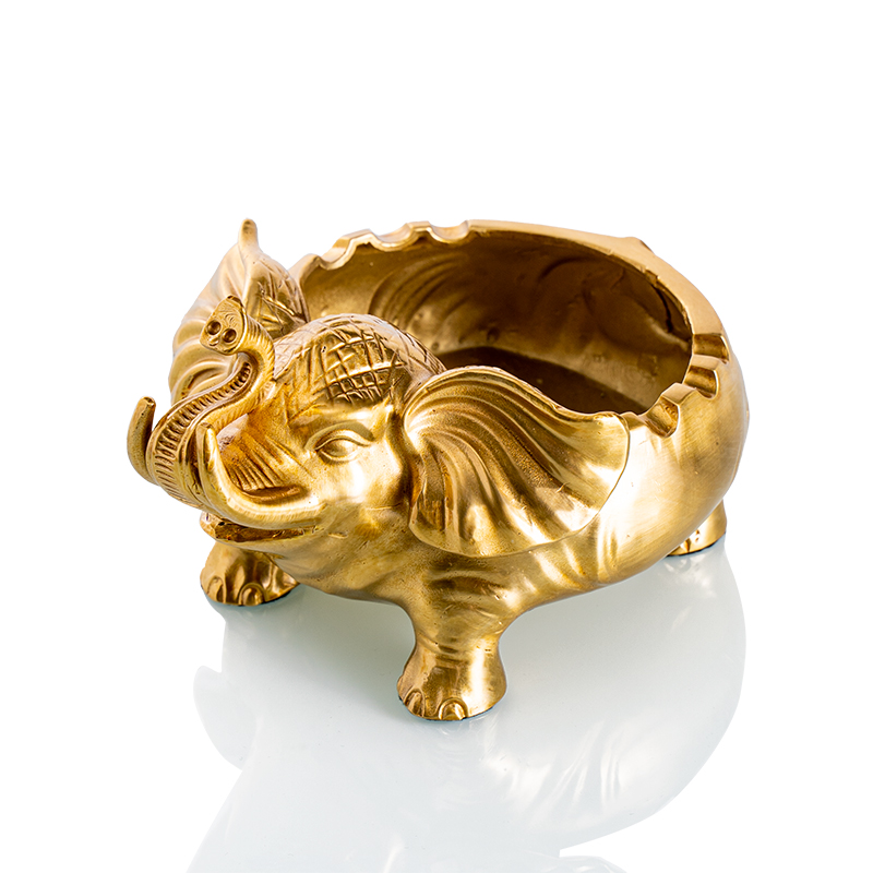 欧式奢华精品黄铜大象烟灰缸摆件 美式客厅餐厅玄关装饰品摆设品