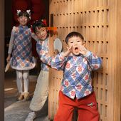 小野商店 限量传统纯手工双喜中式 男女宝宝盘扣棉服拜年新衣