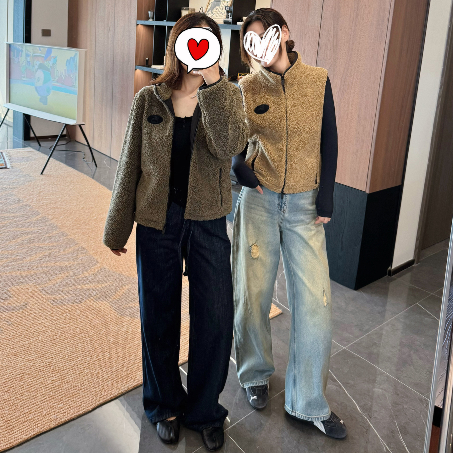 立领抓绒夹克宽松保暖外套