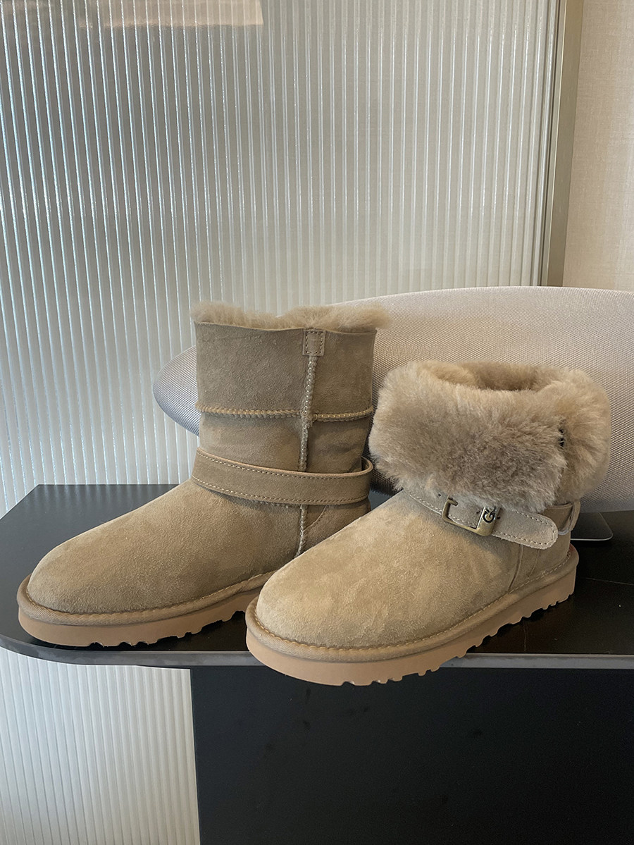 中筒羊皮毛一体雪地靴女2023冬季加绒加厚机车保暖防滑骑士靴棉鞋,女鞋,时尚雪地靴,淘宝优惠券,粉丝福利购,淘宝优惠卷