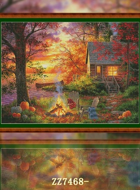 【ZZ7468-夕烬林居】十字绣2026年新款客厅餐厅简单风景系列油画