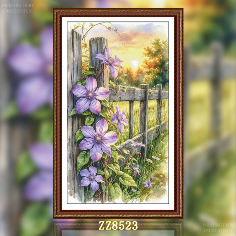 【ZZ8523-暮光之约】十字绣2026年客厅餐厅简约花卉系列竖版油画