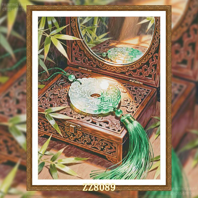 【ZZ8089-镜中翠】十字绣2026新款小件客厅餐厅风景系列简约花卉