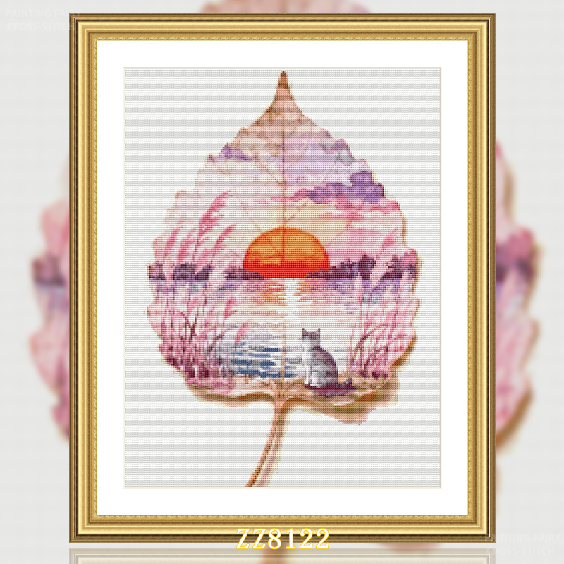 【ZZ8122-一片系列之落日小猫】十字绣2026新款线绣客厅卧室餐厅,居家布艺,十字绣套件,淘宝优惠券,粉丝福利购,淘宝优惠卷
