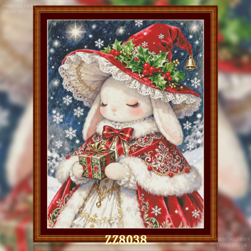【ZZ8038-圣诞礼物兔】十字绣2026新款小件客厅餐厅猫咪系列简约