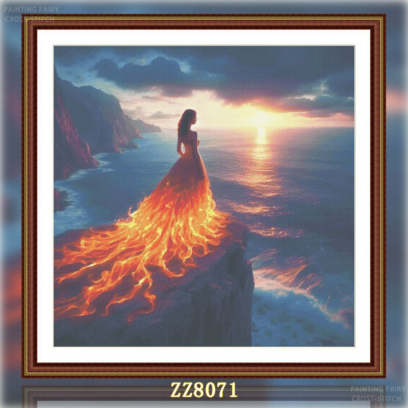 【ZZ8071-火焰女郎】十字绣2026年新款客厅餐厅系列人物欧式油画